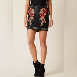 Like New! Romeo + Juliet Couture Faux Leather Embroidered Studded Skirt. Size M.